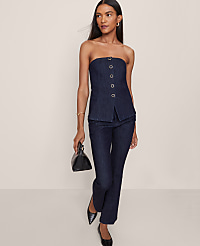 Petite Strapless Denim Vest carousel Product Image 3