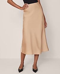 Satin Bias Midi Slip Skirt carousel Product Image 2