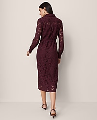 Belted Lace Midi Shirtdress carousel Product Image 3