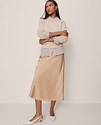 Satin Bias Midi Slip Skirt carousel Product Image 4