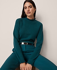 Ruffle Trimmed Mock Neck Sweater carousel Product Image 1