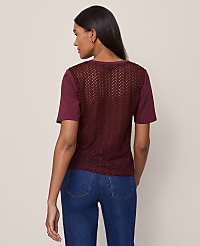Lace Back Ponte Top carousel Product Image 2