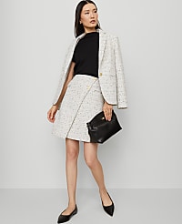 Petite Tweed Button Wrap Skirt carousel Product Image 5