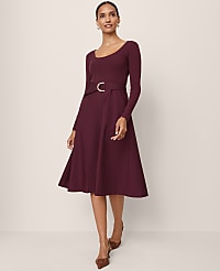Mixed Media Flare Midi Dress carousel Product Image 3