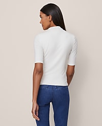 Petite Mock Neck Elbow Sleeve Top carousel Product Image 2