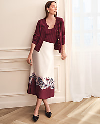 Paisley Satin Midi Skirt carousel Product Image 1