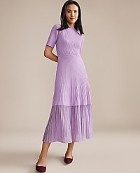 Petite Mock Neck Mixed Media Sweater Dress carousel Product Image 1