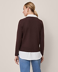 Petite Layered Mix Media Sweater carousel Product Image 2