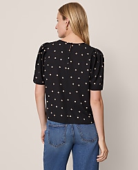 Dotted Puff Sleeve Blouse carousel Product Image 2