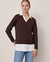 Layered Mix Media Sweater carousel Product Image 1