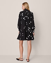 Floral Tie Neck Trapeze Dress carousel Product Image 2