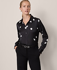 Floral Satin Essential Shirt carousel Product Image 1