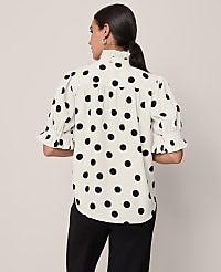 Dotted Ruffle Collar Shirt carousel Product Image 2