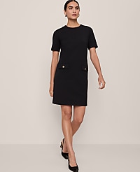 Button Pocket Shift Dress carousel Product Image 1