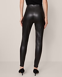 The Petite Seamed Button Legging in Faux Leather carousel Product Image 3