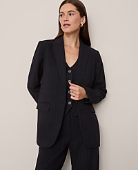 The Petite Longline Blazer in Pinstripe carousel Product Image 3