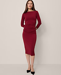 Ruched Knit Midi Dress carousel Product Image 2