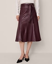 Belted Faux Leather Skirt carousel Product Image 2
