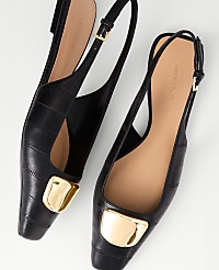 Leather Buckle Slingback Flat carousel Product Image 2