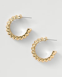 Metal Textured Hoop Earrings carousel Product Image 1