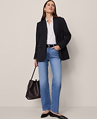The Longline Blazer in Pinstripe carousel Product Image 4
