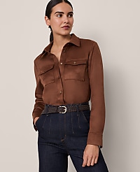 Faux Suede Pocket Shirt carousel Product Image 1