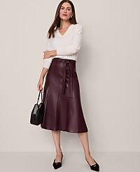 Belted Faux Leather Skirt carousel Product Image 1
