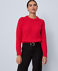 Shoulder Detail Crew Neck Sweater carousel Product Image 1