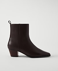 Tapered Heel Leather Bootie carousel Product Image 1