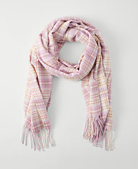 Plaid Fringe Scarf carousel Product Image 2