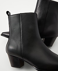Tapered Heel Leather Bootie carousel Product Image 2