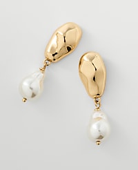 Textured Pearlized Drop Earrings carousel Product Image 1