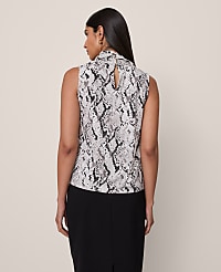 Snake Print Cowl Neck Blouse carousel Product Image 2