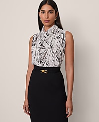 Snake Print Cowl Neck Blouse carousel Product Image 1