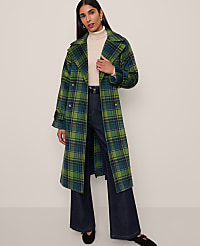 Plaid Trench Coat carousel Product Image 4