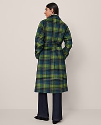Petite Plaid Trench Coat carousel Product Image 3