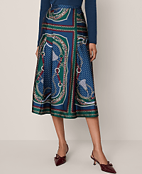 Chain Link Satin Wrap Midi Skirt carousel Product Image 3