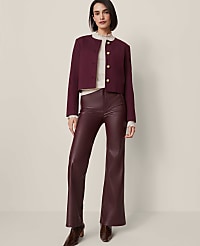 The Petite Faux Leather Flare Pant carousel Product Image 5