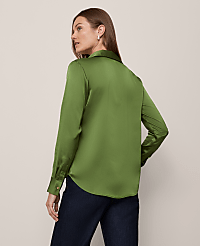 Petite Satin Modern Shirt carousel Product Image 2