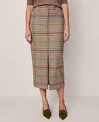 The Petite Trouser Column Midi Skirt in Plaid carousel Product Image 3