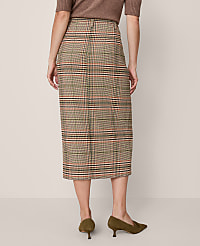 The Petite Trouser Column Midi Skirt in Plaid carousel Product Image 4
