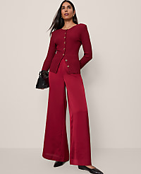The Petite Easy Palazzo Pant in Satin carousel Product Image 1