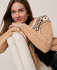 Fair Isle Cable Cardigan carousel Product Image 4