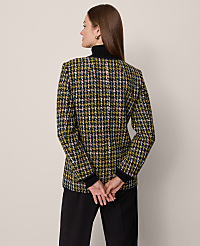 The Long Crew Neck Jacket in Houndstooth Tweed carousel Product Image 2