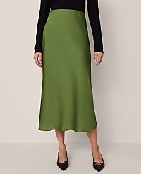 Satin Bias Midi Slip Skirt carousel Product Image 3
