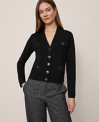 Petite V-Neck Sweater Jacket carousel Product Image 3