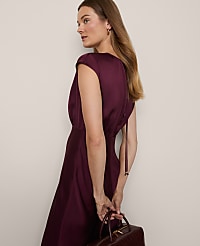 Gathered Satin Midi Dress carousel Product Image 4