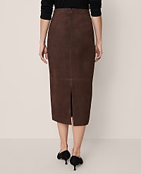 Studio Collection Seamed Pencil Skirt in Suede carousel Product Image 3