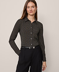 Petite Chain Link Button Down Shirt carousel Product Image 1