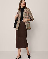 Studio Collection Seamed Pencil Skirt in Suede carousel Product Image 1